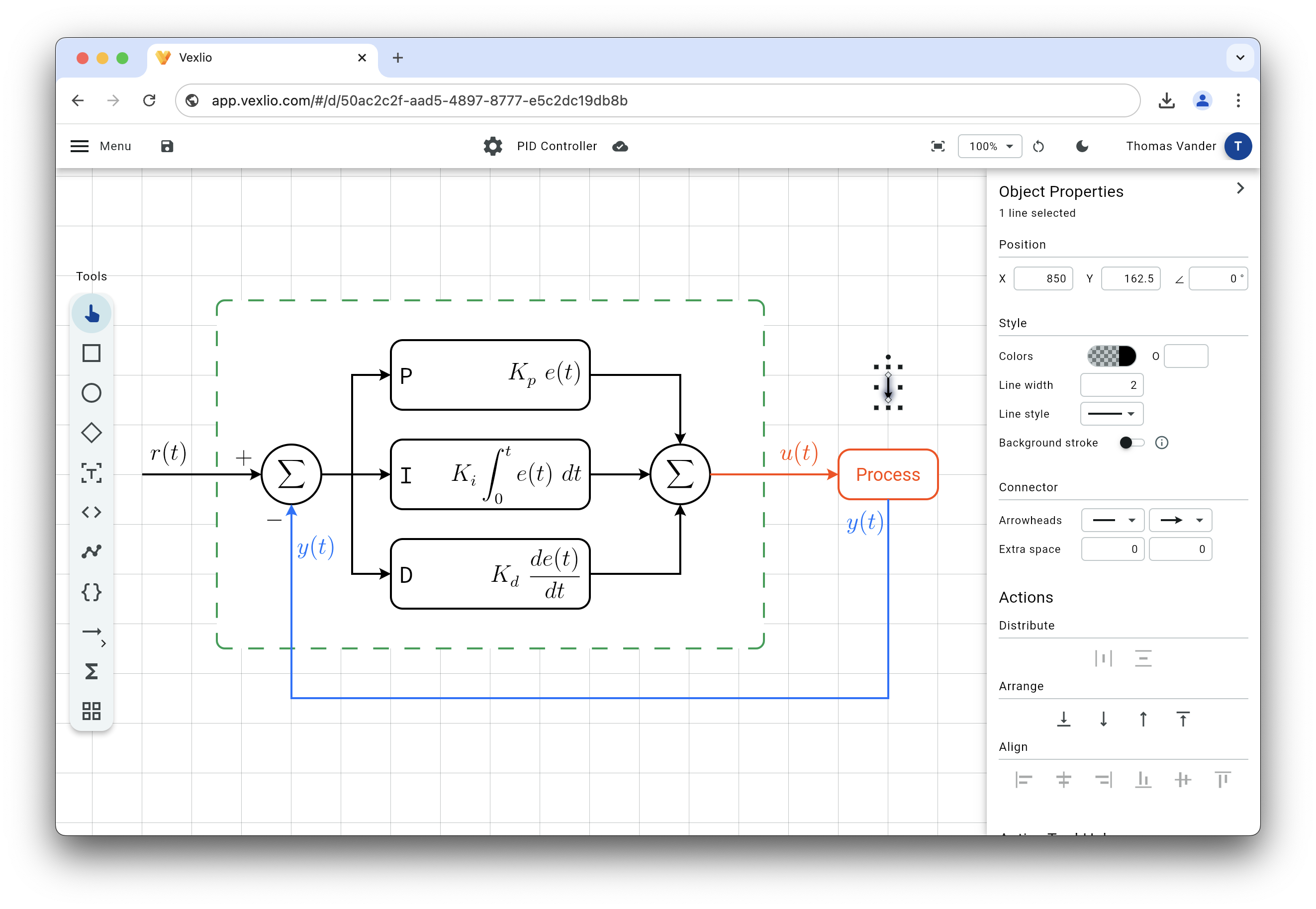 A screenshot of Vexlio showing a technical diagram.