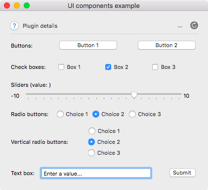 Vexlio plugin UI components on macOS